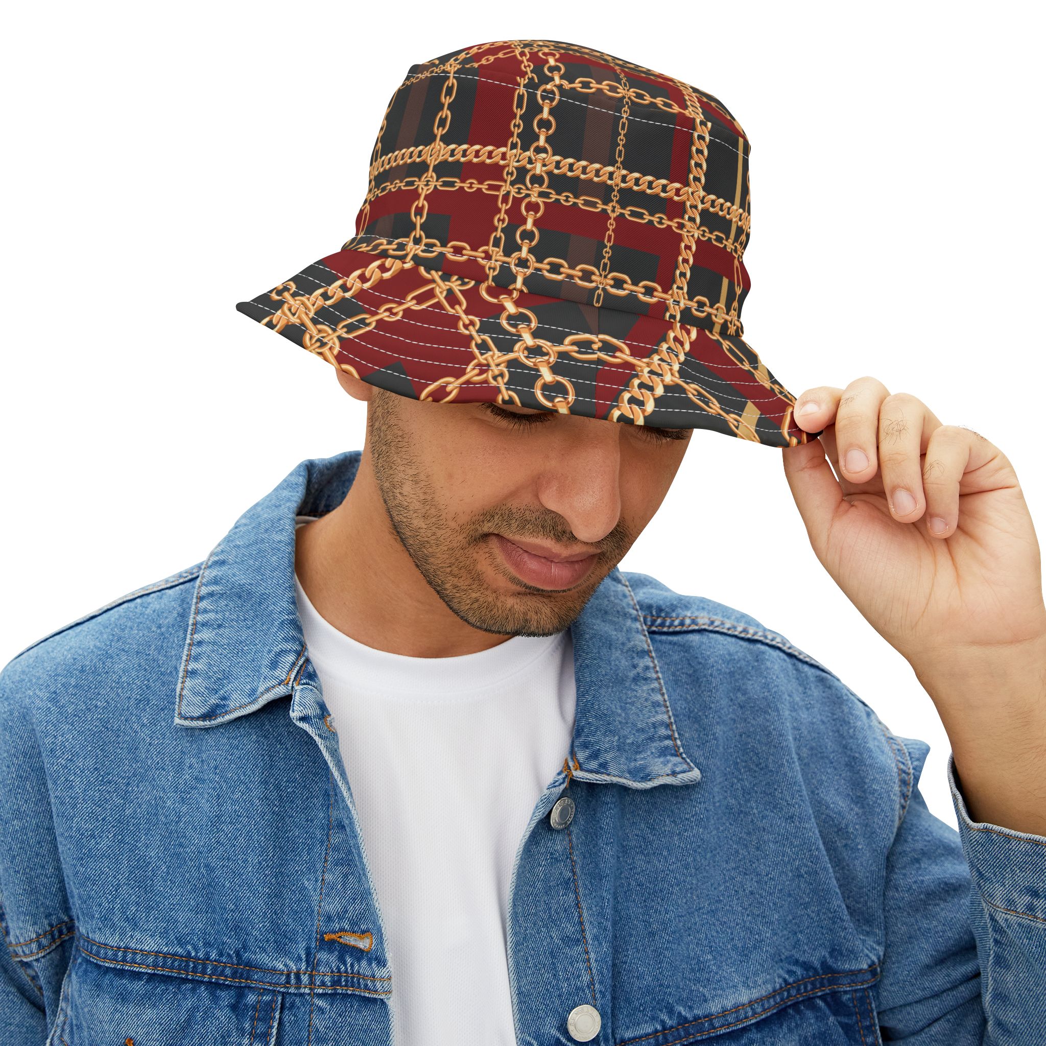 Regal Tartan Chain Plaid Print Bucket Hat (S.e.P.T.™) - Image 8