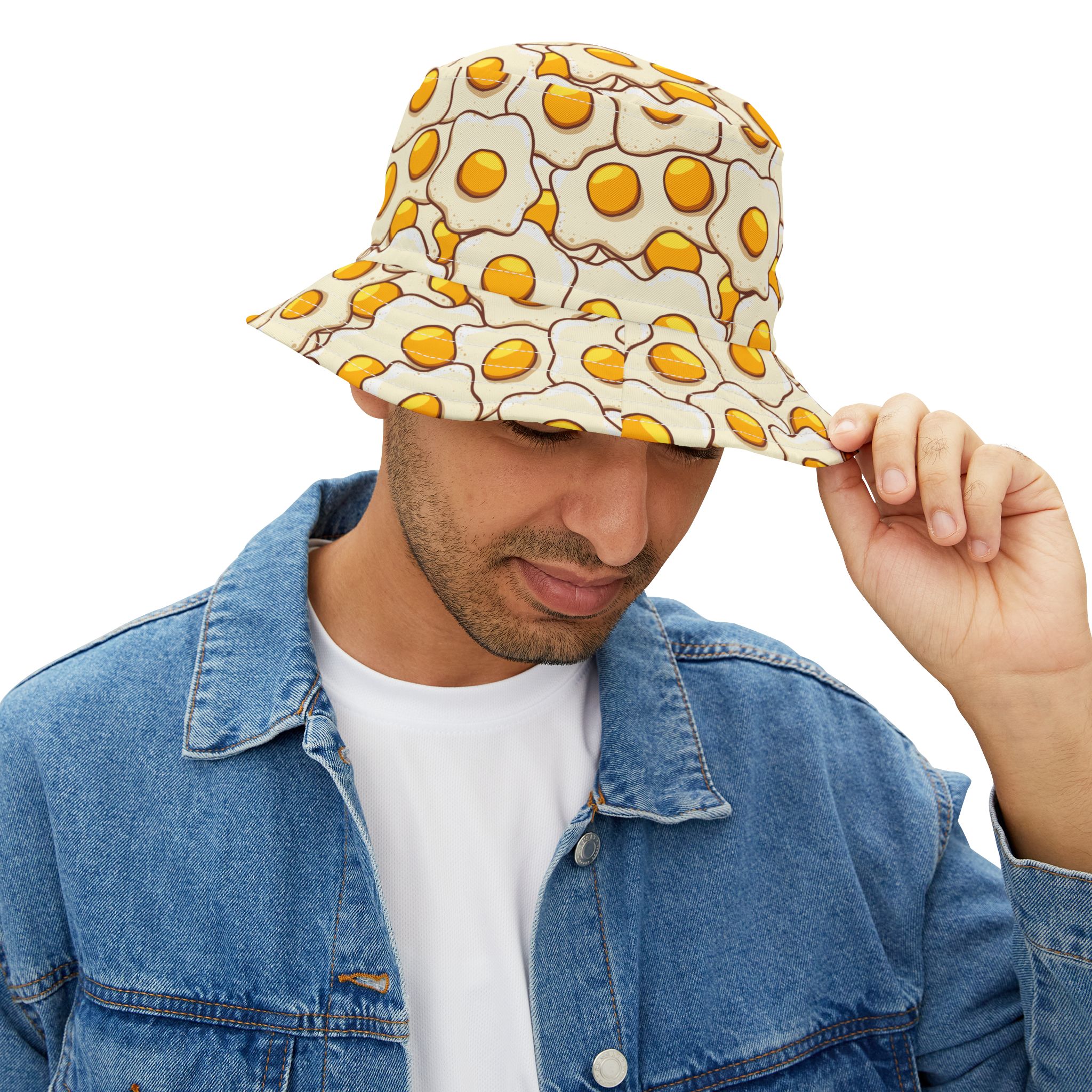 Sunny Side Up Fried Egg Pattern Novelty Bucket Hat (S.e.P.T.™) - Image 8