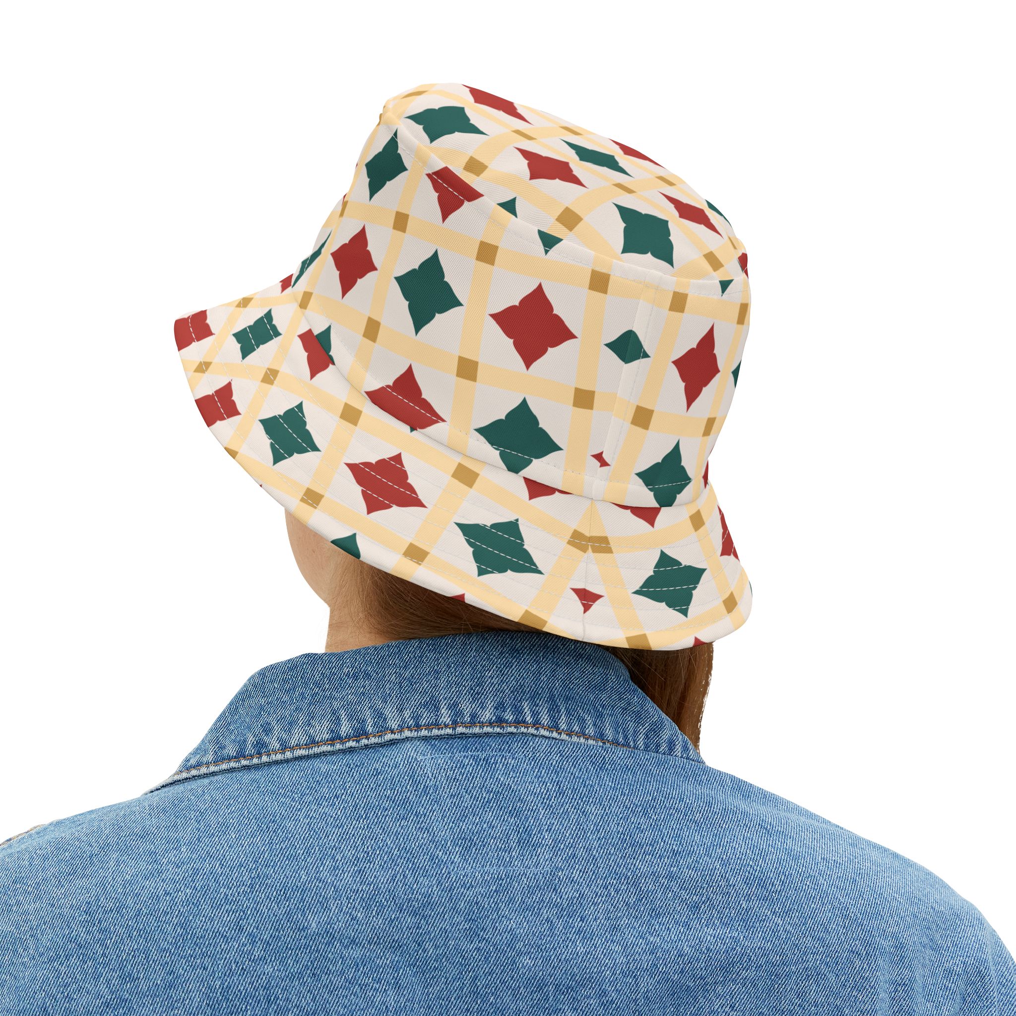 Holiday Geometric Quilt Pattern Bucket Hat (S.e.P.T.™) - Image 6