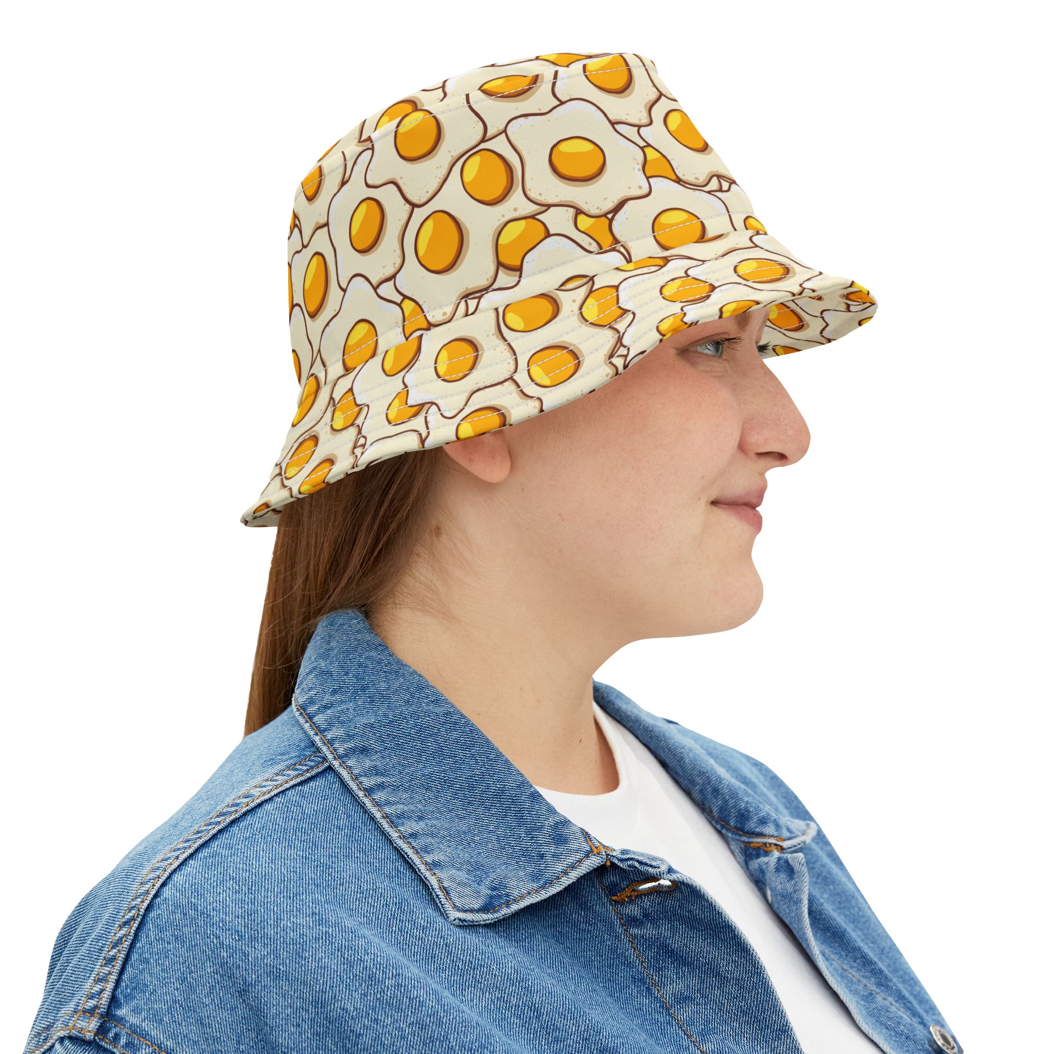 Sunny Side Up Fried Egg Pattern Novelty Bucket Hat (S.e.P.T.™) - Image 7
